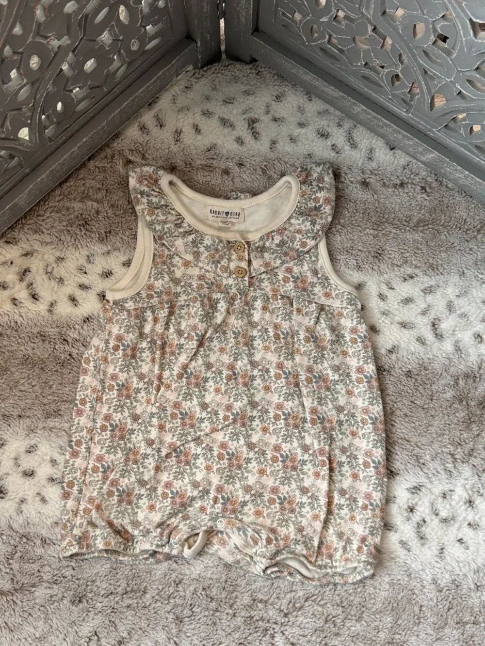Rabbit + Bear pastel floral bodysuit baby girls 24 months girlhoodcore summer